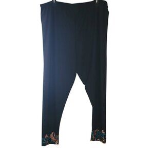 NWT-Ashley Stewart Black Border print pattern leggings, size 18/20